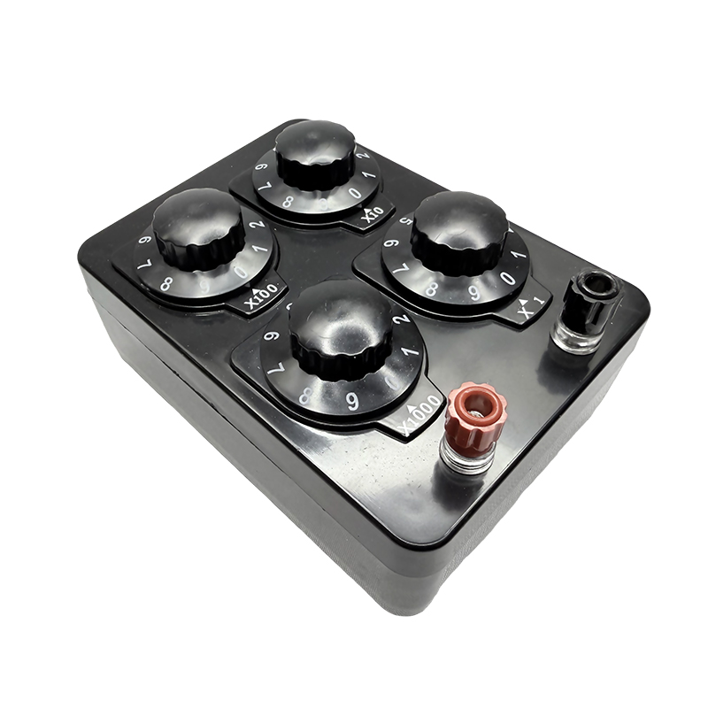 0-9999Ω ابزارهای آزمایشی آموزش فیزیکی قابل تنظیم جعبه مقاومت جعبه مقاومت متغیر ابزار آموزشی دقیق